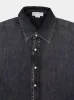 Black Denim Washed Button Up Shirt sold by Fashion Clinic
