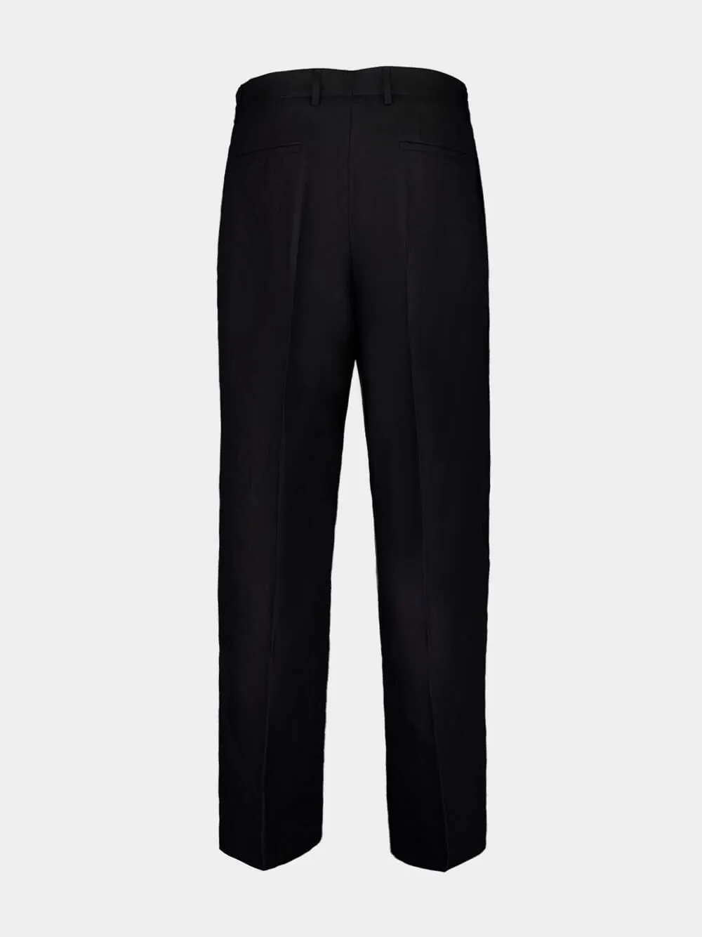 Black Classic Linen Straight-Fit Trousers sold by Fashion Clinic product image thumbnail 2