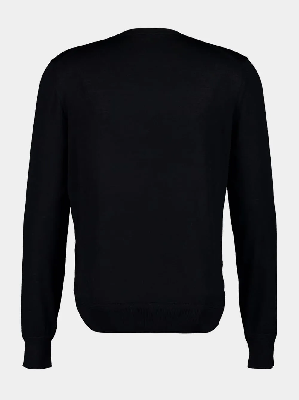 Black Fine Wool Crew Jumper sold by Fashion Clinic product image thumbnail 2