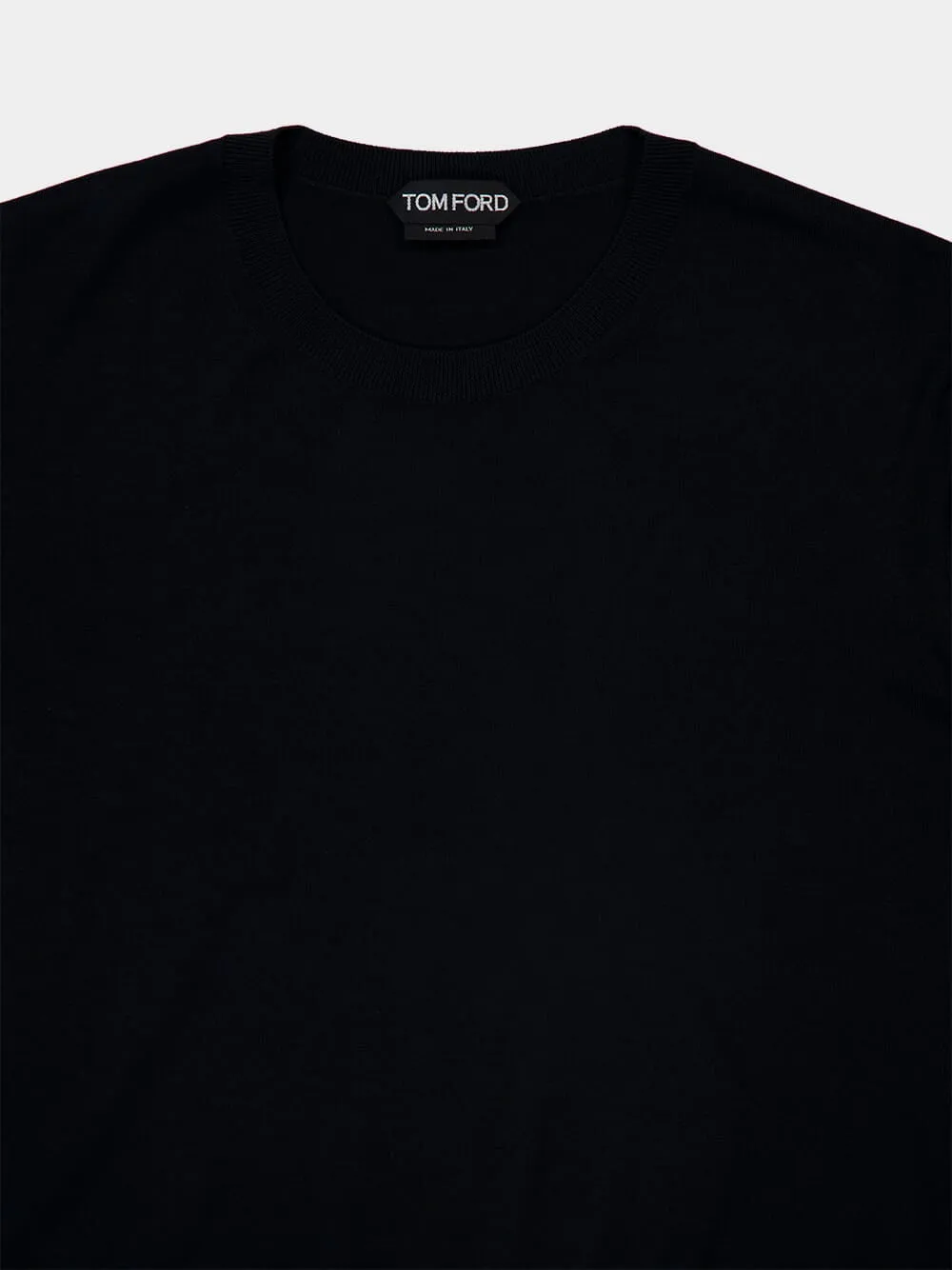 Black Fine Wool Crew Jumper sold by Fashion Clinic product image thumbnail 3