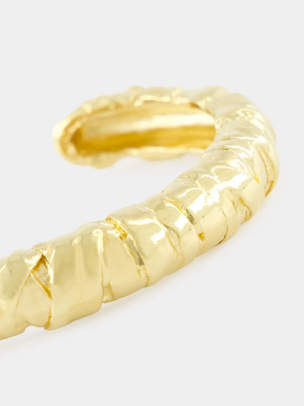 Cassandra 18k Gold-Plated Textured Bracelet sold by Fashion Clinic product image thumbnail 5