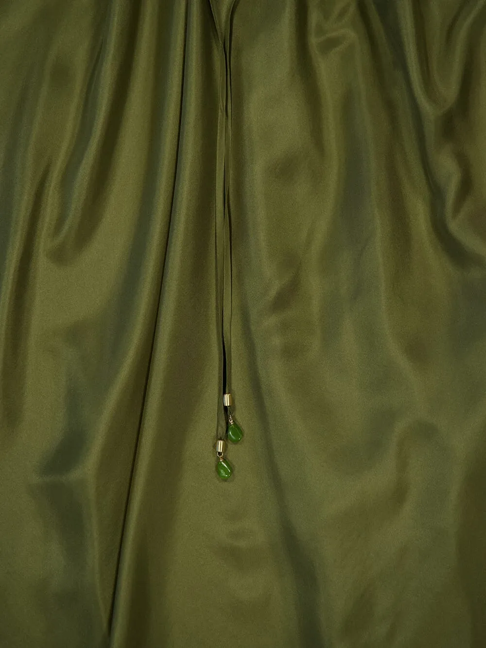 Olive Cascadian Ruffle Midi Dress sold by Fashion Clinic product image thumbnail 5