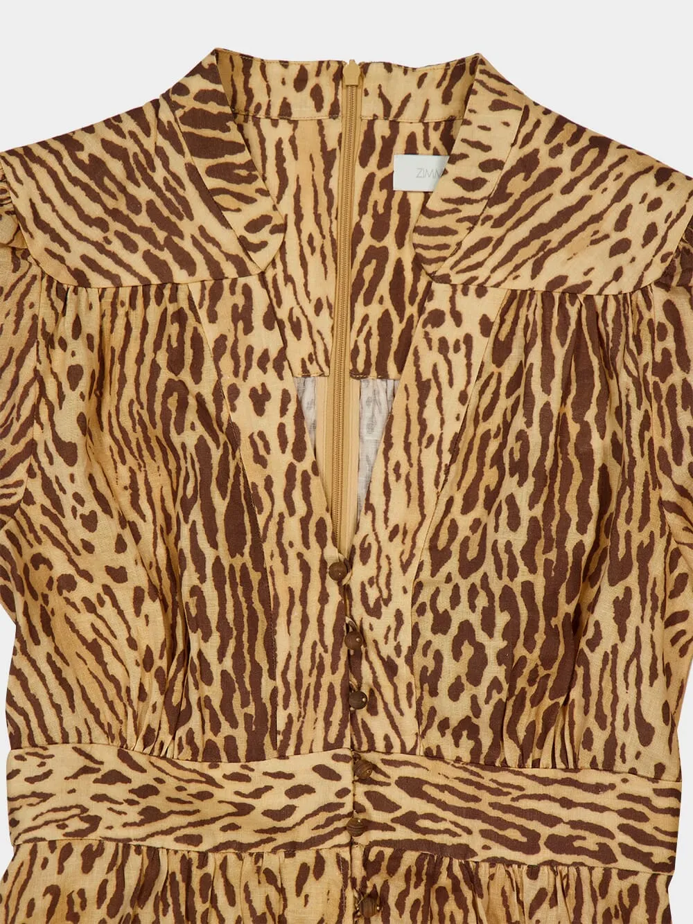 Tan Leopard Cascadian Plunge Midi Dress sold by Fashion Clinic product image thumbnail 3