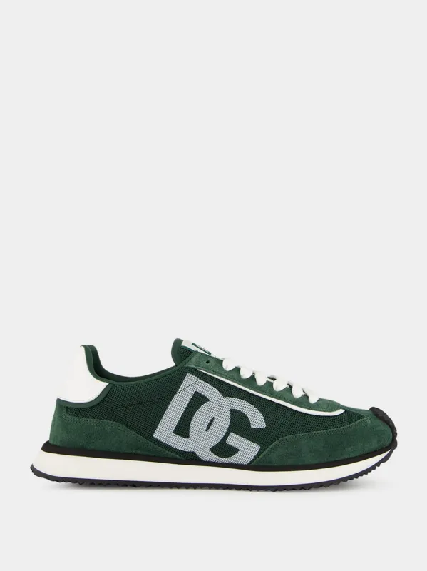 Forest Green Low-Top Suede Sneakers sold by Fashion Clinic