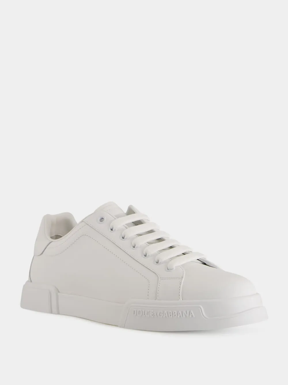White Low-Top Leather Sneakers sold by Fashion Clinic product image thumbnail 2