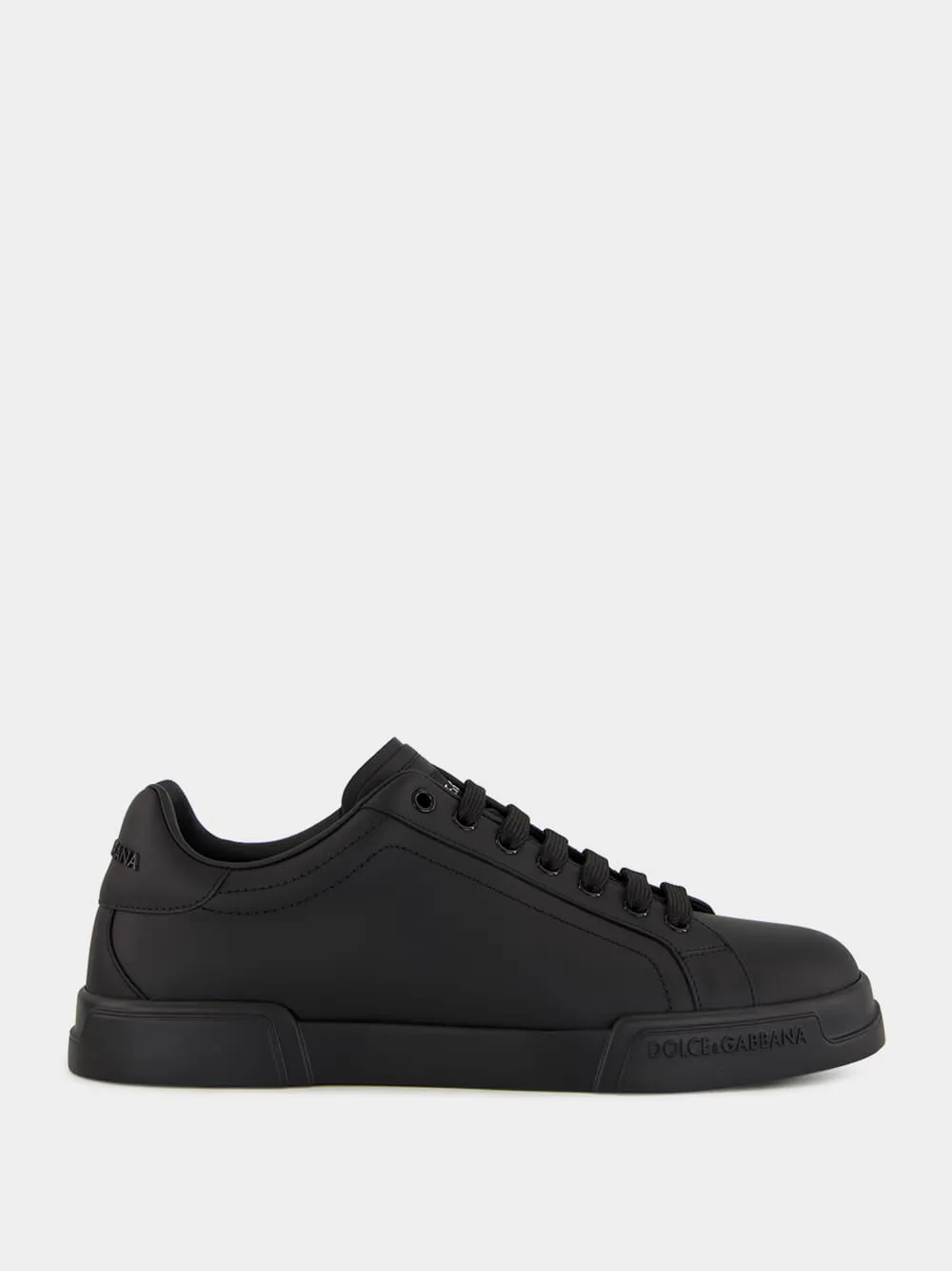 Black Low-Top Leather Sneakers sold by Fashion Clinic