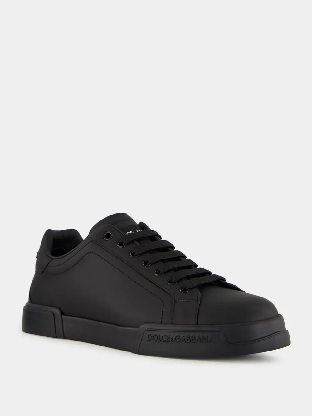 Black Low-Top Leather Sneakers sold by Fashion Clinic product image thumbnail 2