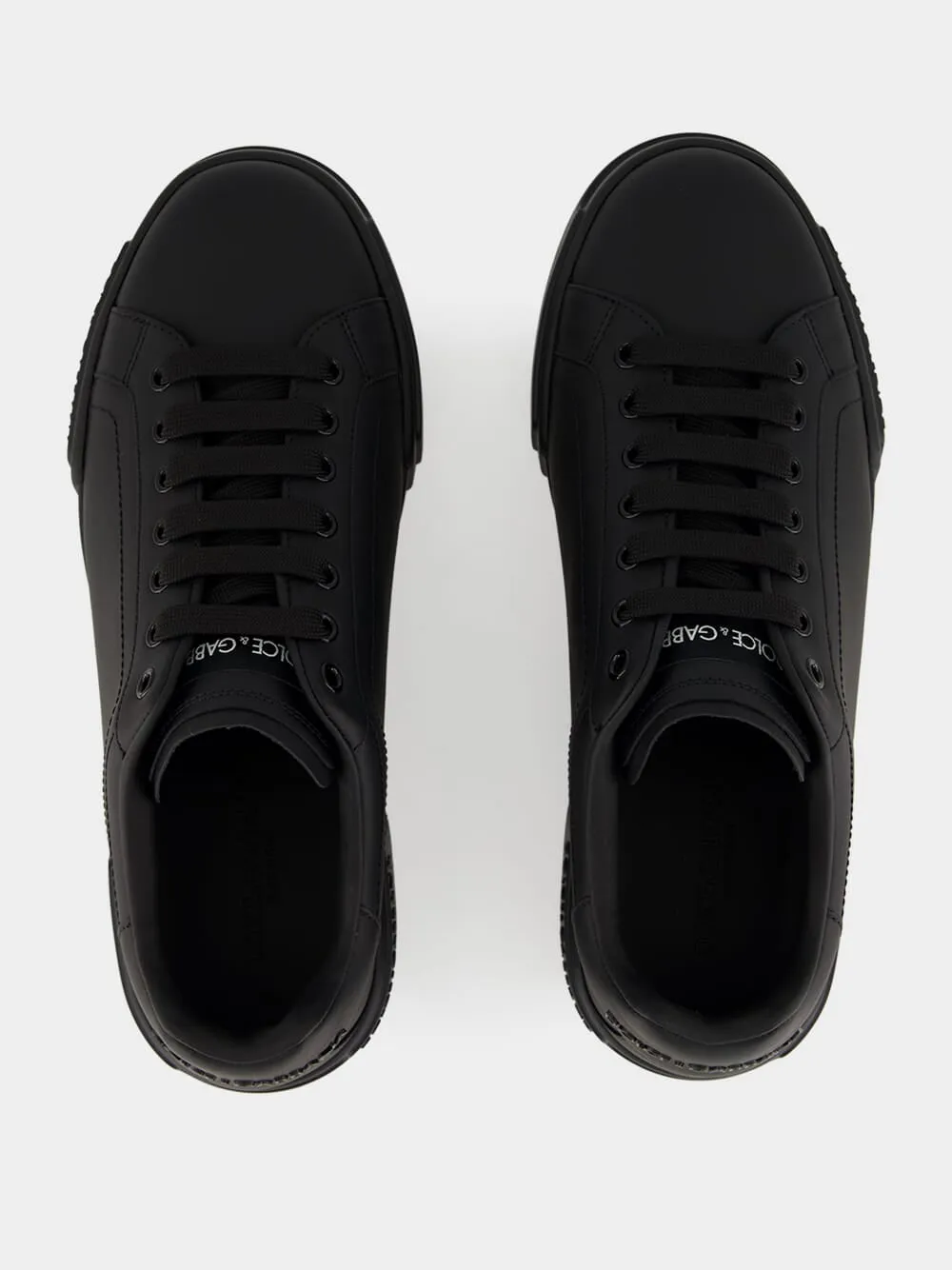 Black Low-Top Leather Sneakers sold by Fashion Clinic product image thumbnail 4