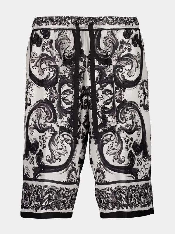Majolica Silk Twill Shorts sold by Fashion Clinic