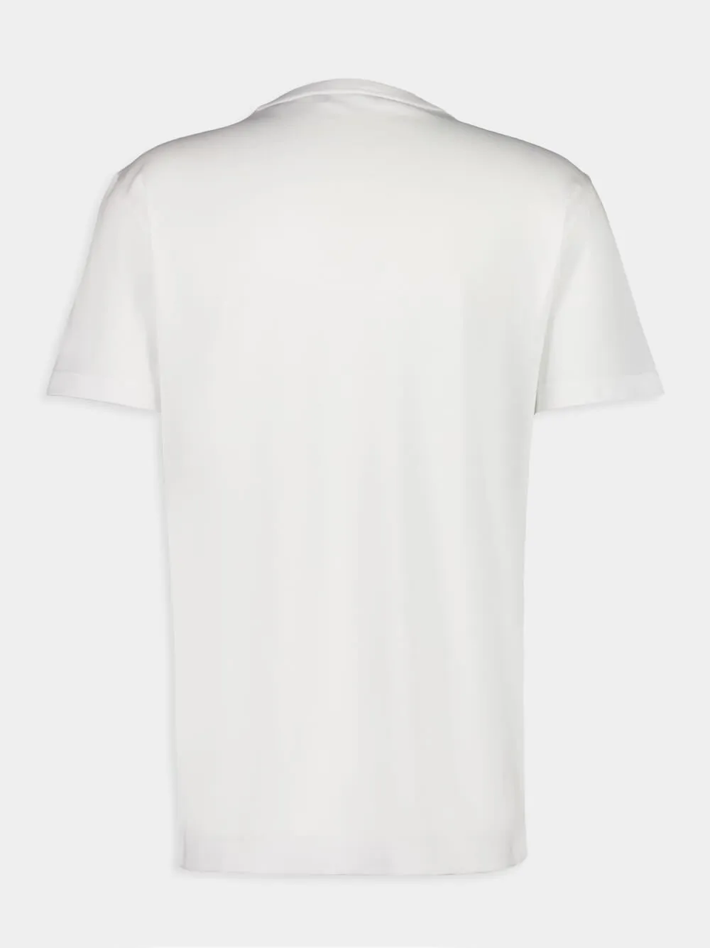 White Cotton T-Shirt with Logo Print sold by Fashion Clinic product image thumbnail 2