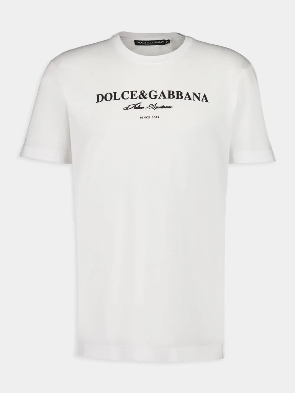 White Cotton T-Shirt with Logo Print sold by Fashion Clinic