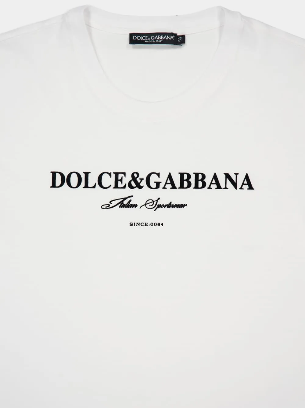 White Cotton T-Shirt with Logo Print sold by Fashion Clinic product image thumbnail 3