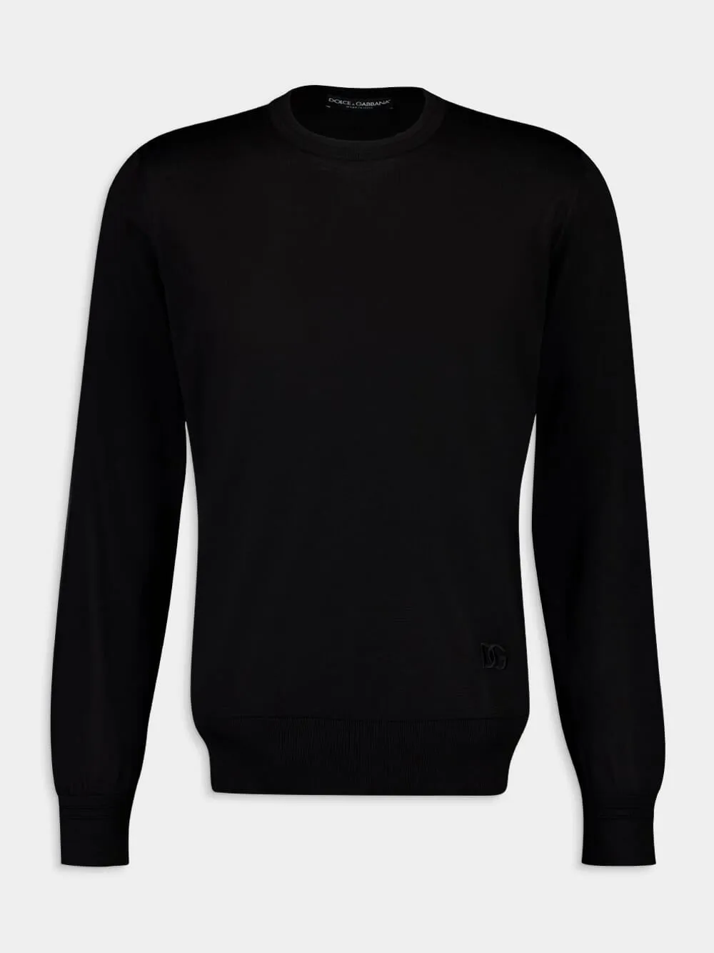 Black Silk Crewneck Pullover sold by Fashion Clinic
