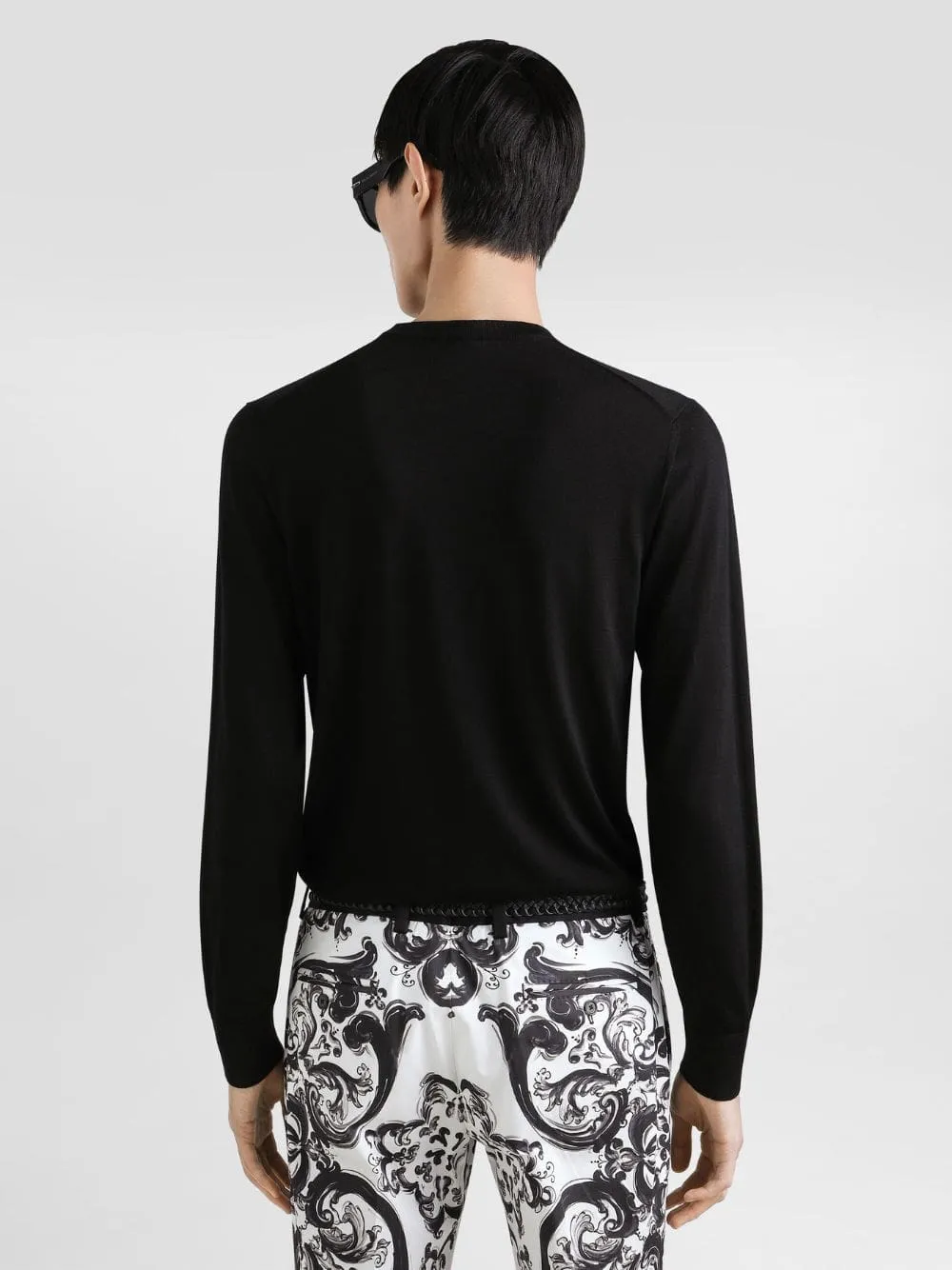 Black Silk Crewneck Pullover sold by Fashion Clinic product image thumbnail 4