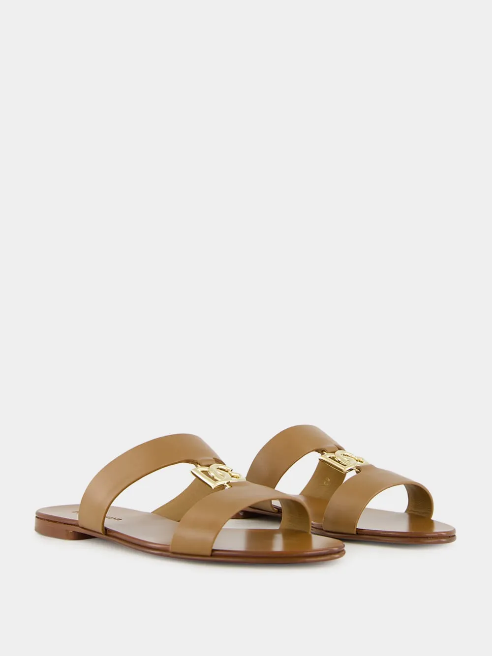 Caramel Calfskin DG Logo Sliders sold by Fashion Clinic product image thumbnail 3