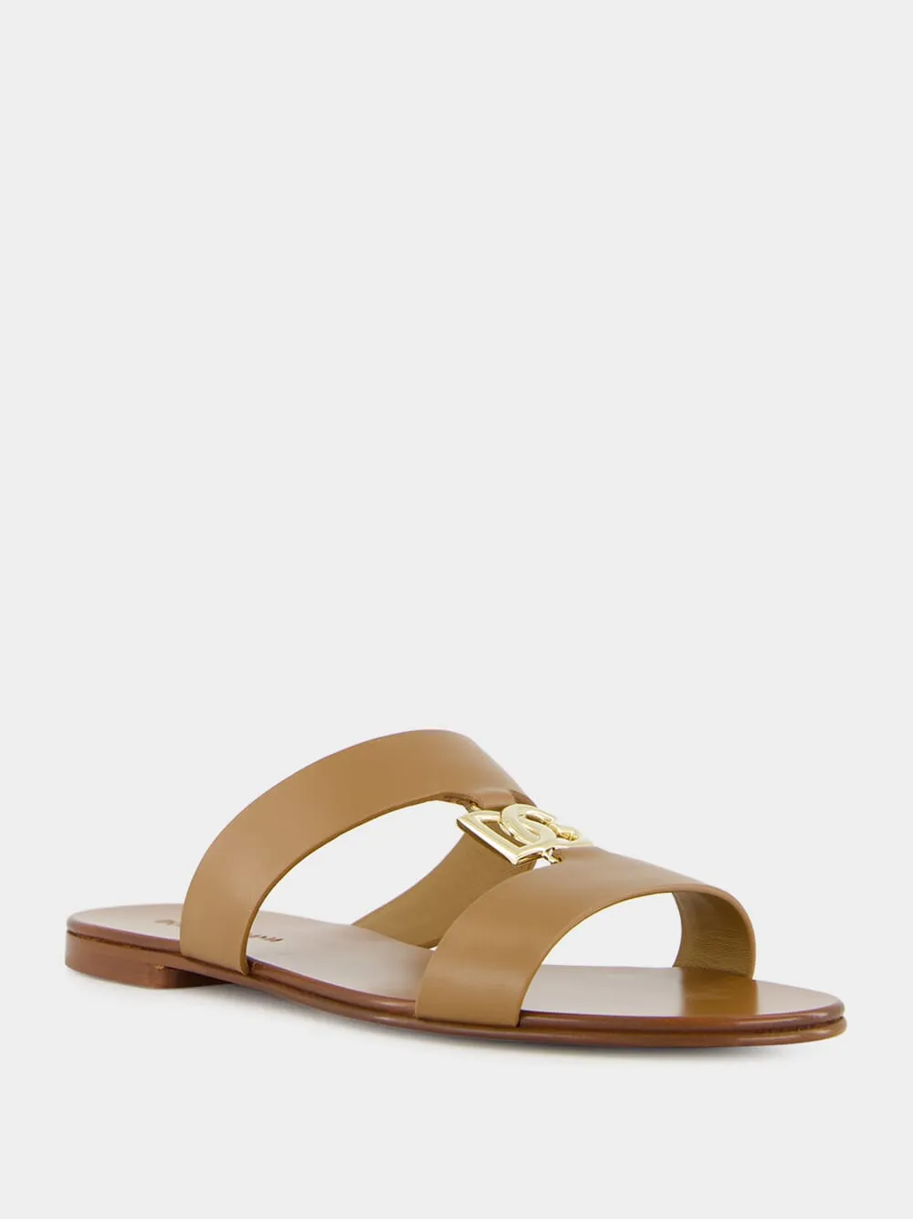 Caramel Calfskin DG Logo Sliders sold by Fashion Clinic product image thumbnail 2