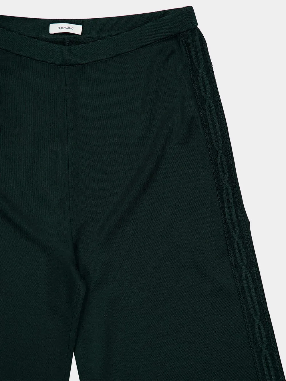 Moss Green Knitted Palazzo Trousers sold by Fashion Clinic product image thumbnail 3