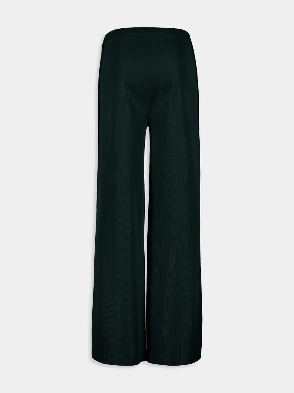 Moss Green Knitted Palazzo Trousers sold by Fashion Clinic product image thumbnail 2