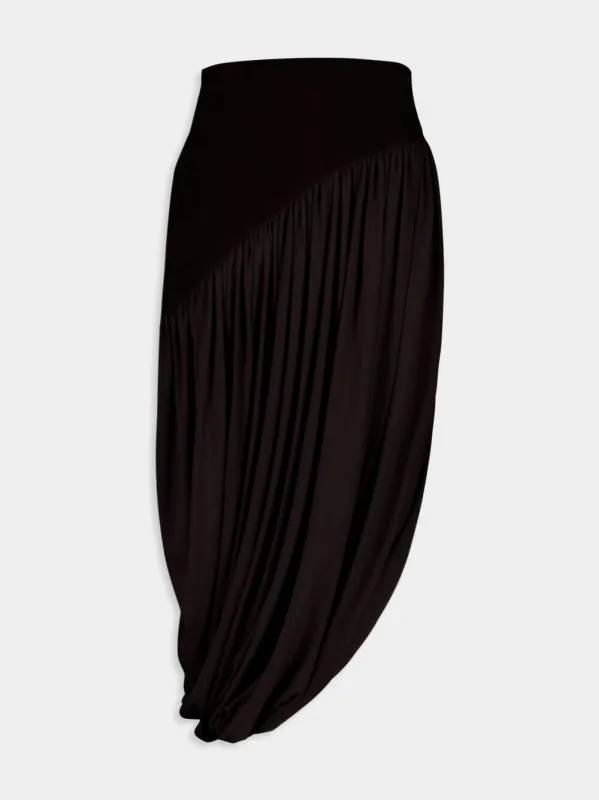 Dark Espresso Draped Skirt sold by Fashion Clinic