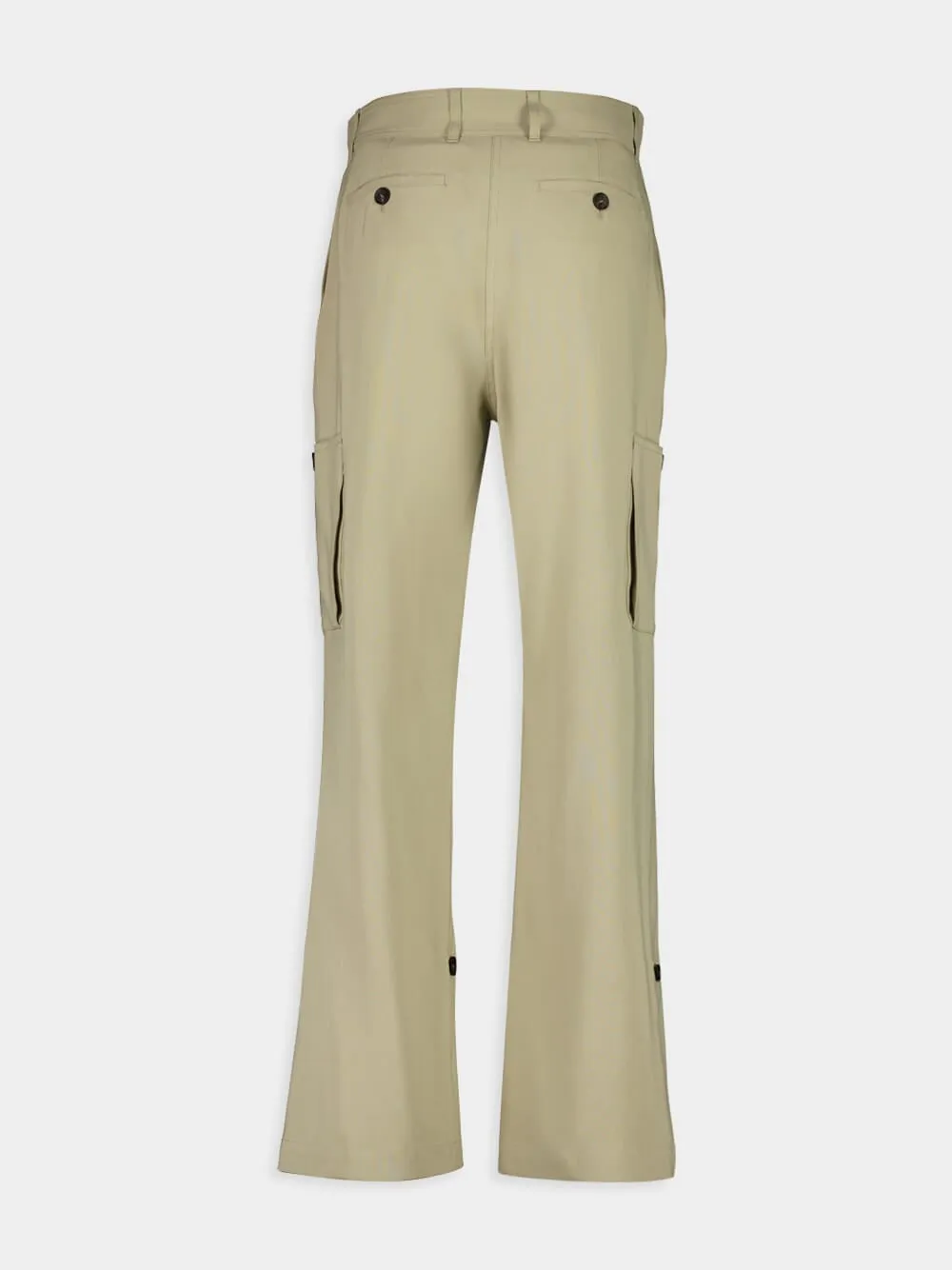 Sand Silk Blend Cargo Trousers sold by Fashion Clinic product image thumbnail 3
