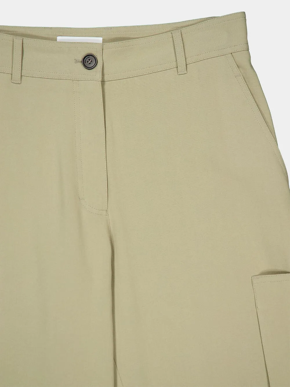 Sand Silk Blend Cargo Trousers sold by Fashion Clinic product image thumbnail 5