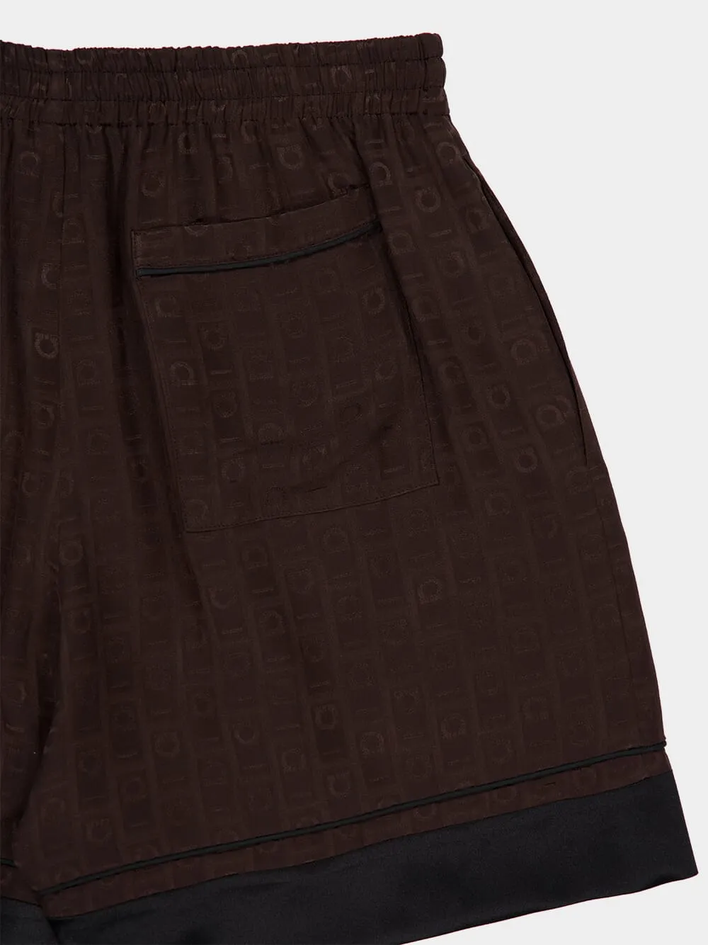 Espresso Silk Monogram Bermuda Shorts sold by Fashion Clinic product image thumbnail 4