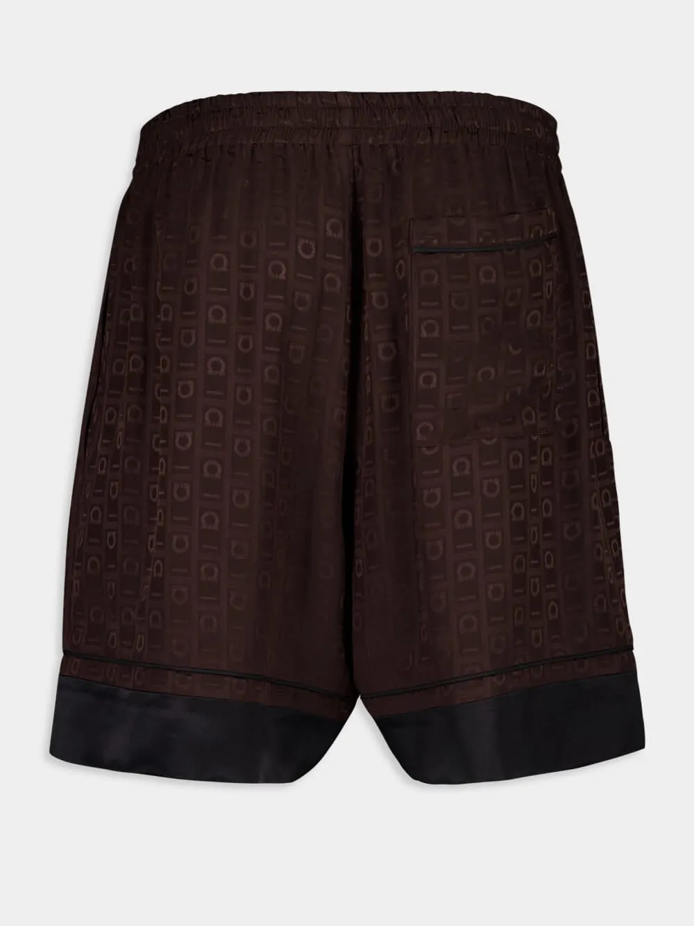 Espresso Silk Monogram Bermuda Shorts sold by Fashion Clinic product image thumbnail 2