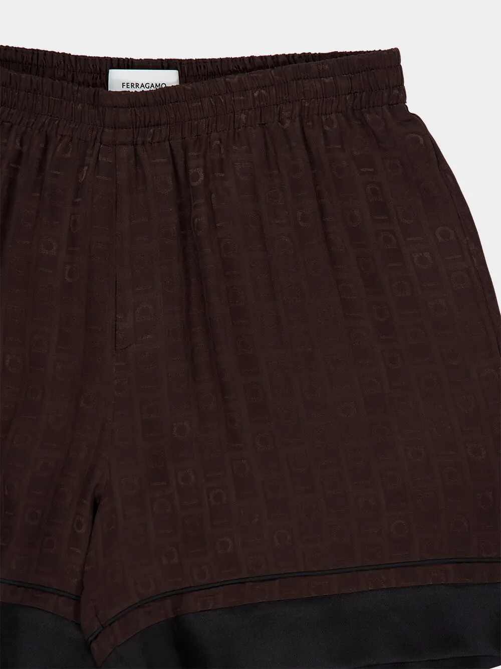 Espresso Silk Monogram Bermuda Shorts sold by Fashion Clinic product image thumbnail 3
