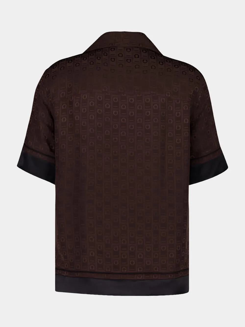 Espresso Silk Monogram Shirt sold by Fashion Clinic product image thumbnail 4
