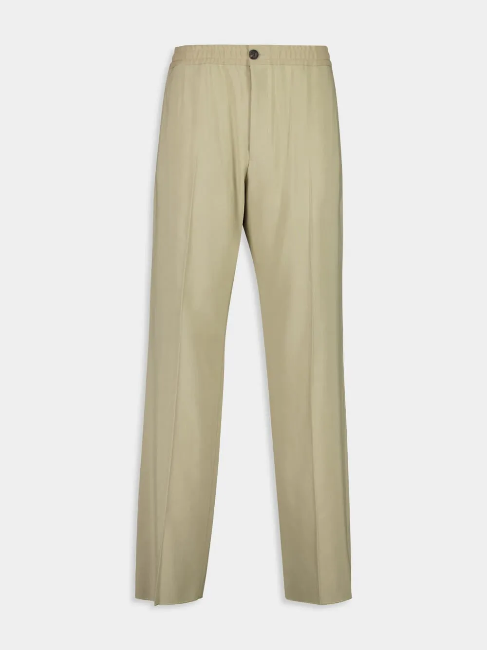Sand Casual Fit Crepe Trousers sold by Fashion Clinic