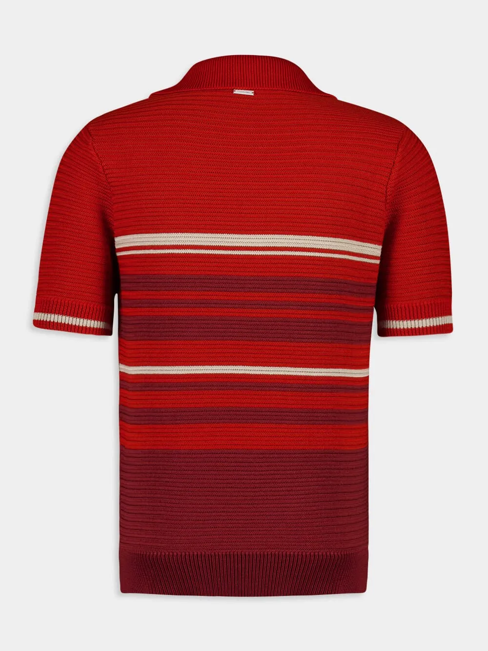 Rust and Red Striped Cotton Knit Polo sold by Fashion Clinic product image thumbnail 3