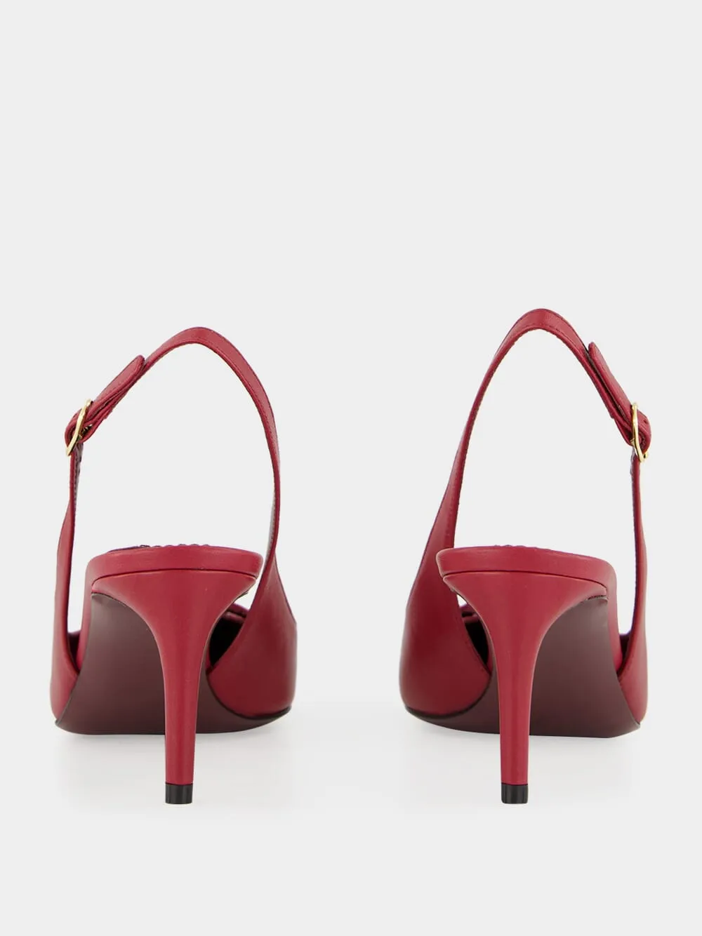 Bordeaux Mid-Heel Slingback Pumps sold by Fashion Clinic product image thumbnail 5