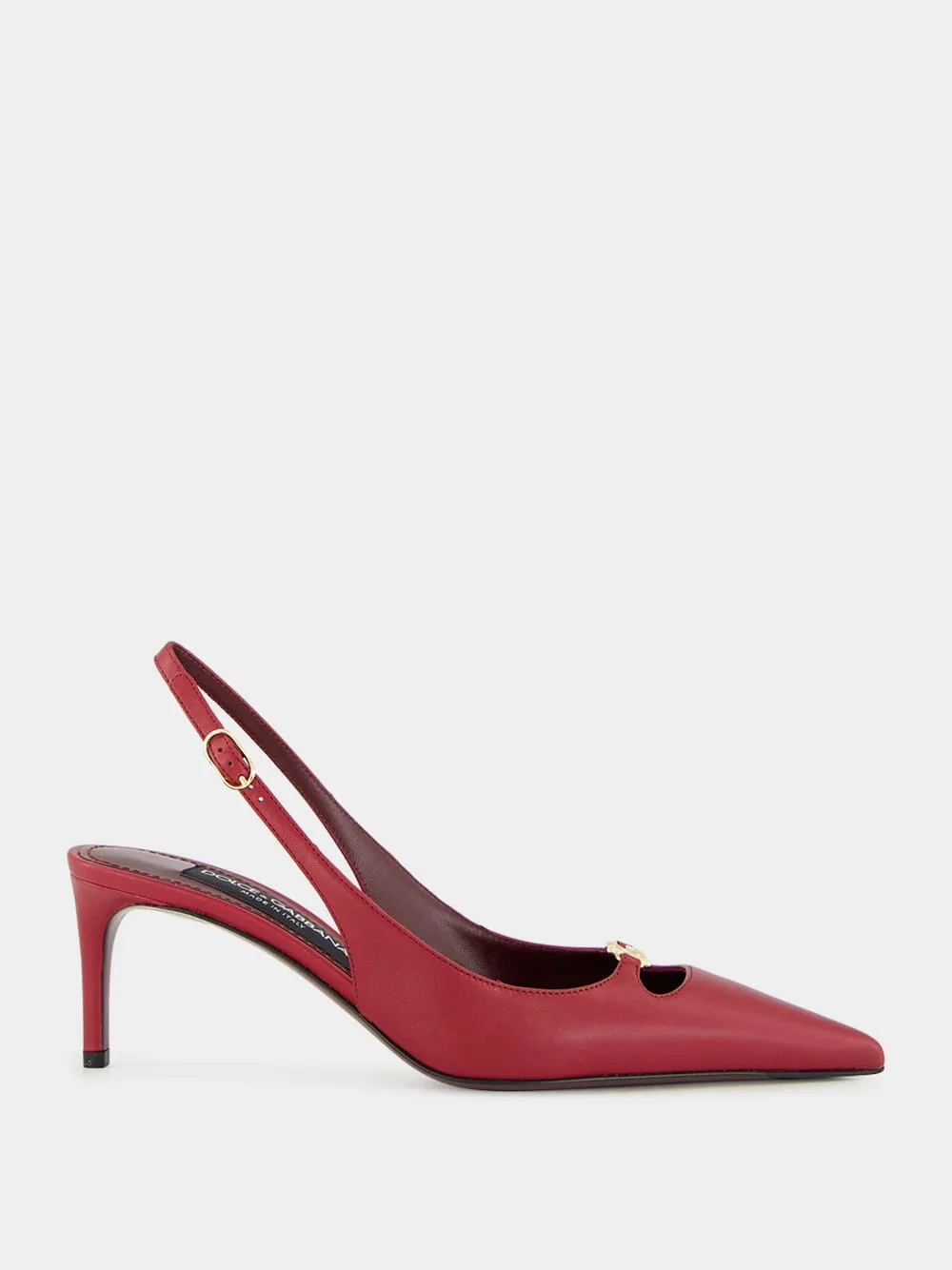 Bordeaux Mid-Heel Slingback Pumps sold by Fashion Clinic