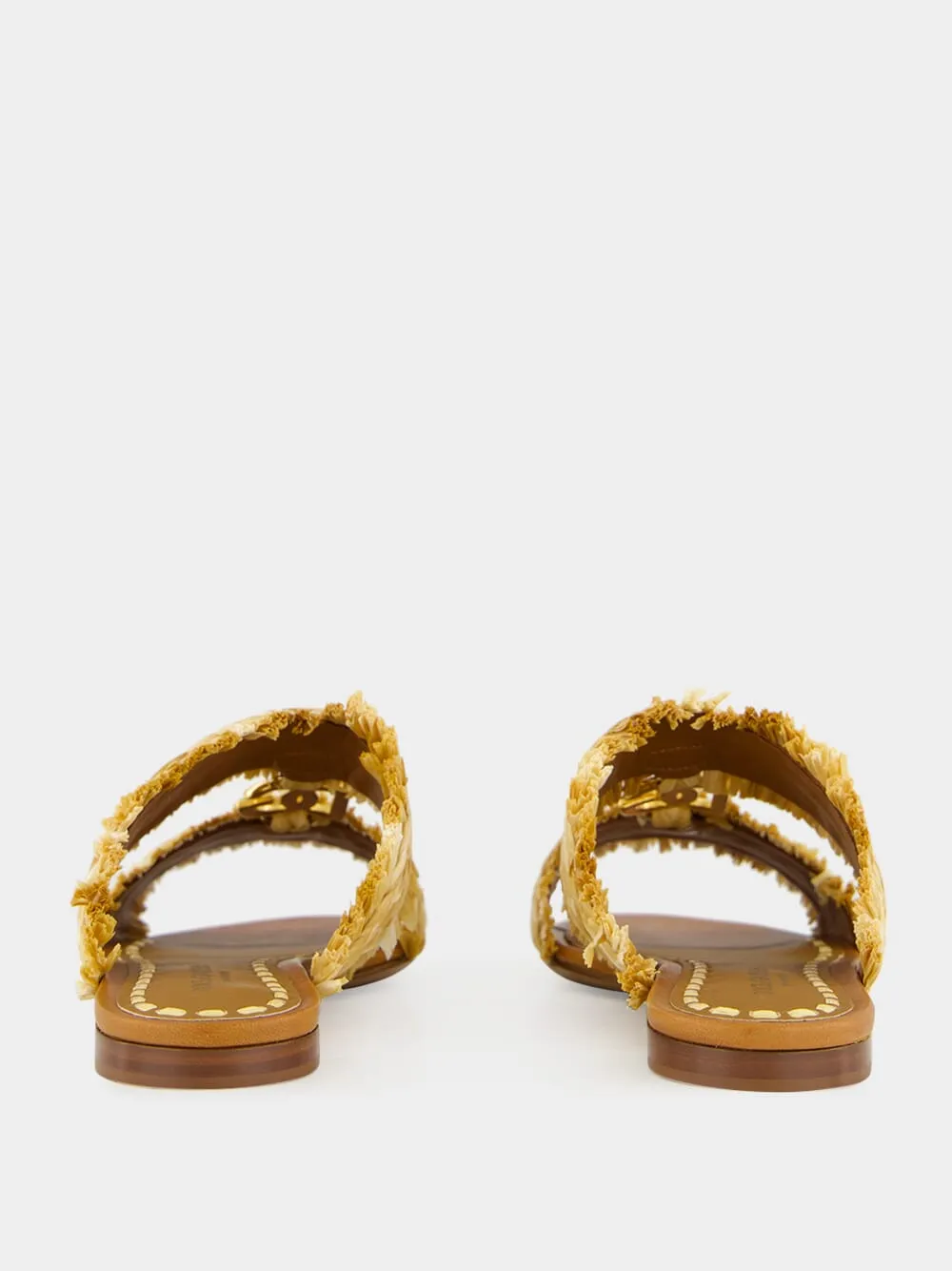 Braided Raffia Flat Fringe Slippers sold by Fashion Clinic product image thumbnail 5