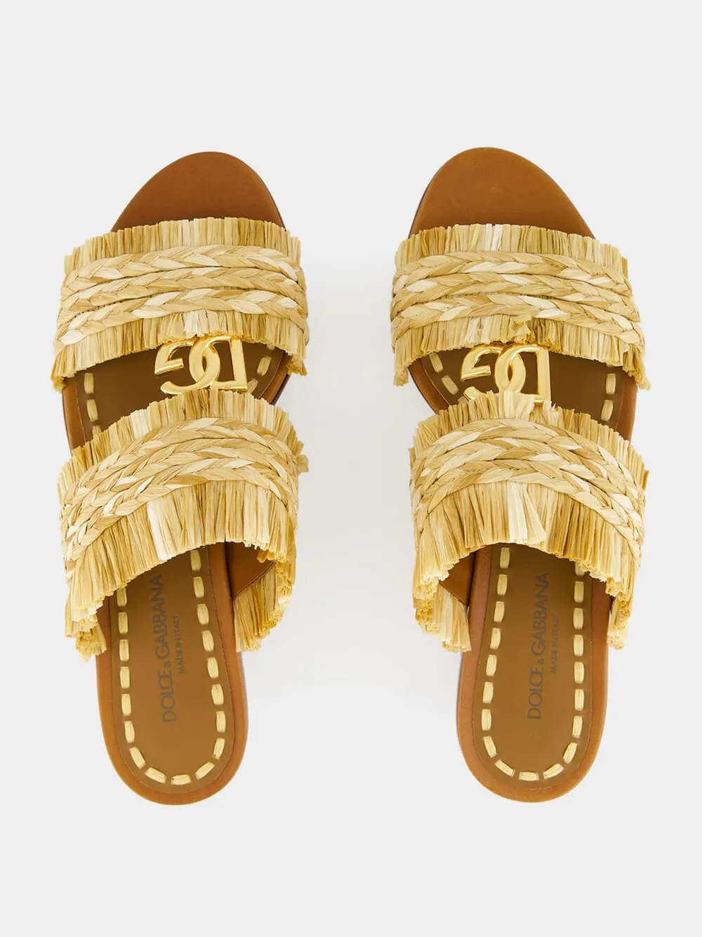 Braided Raffia Flat Fringe Slippers sold by Fashion Clinic product image thumbnail 4
