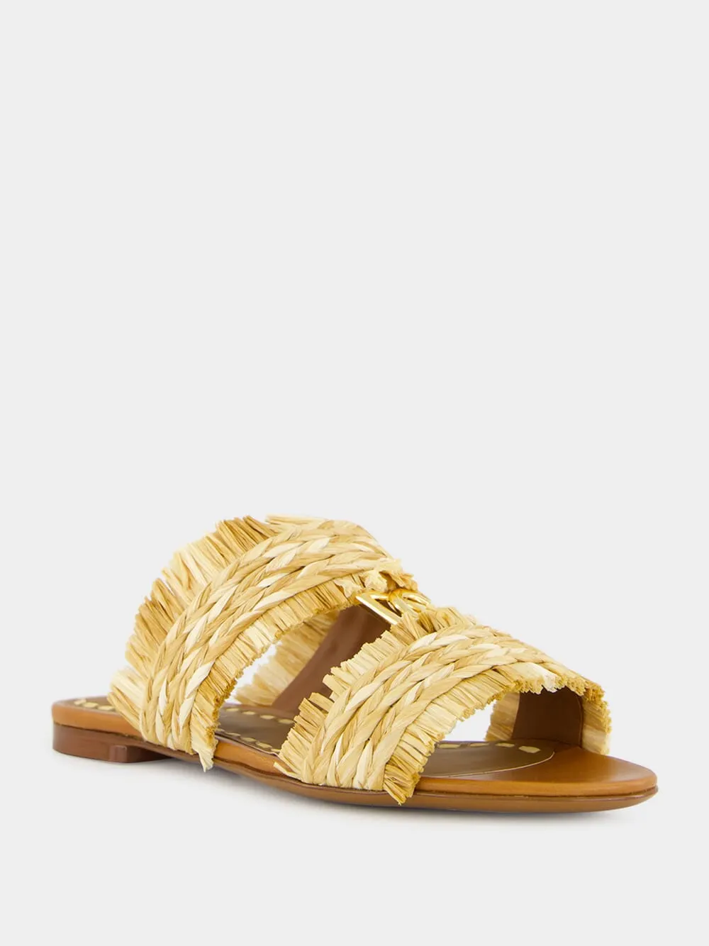 Braided Raffia Flat Fringe Slippers sold by Fashion Clinic product image thumbnail 2