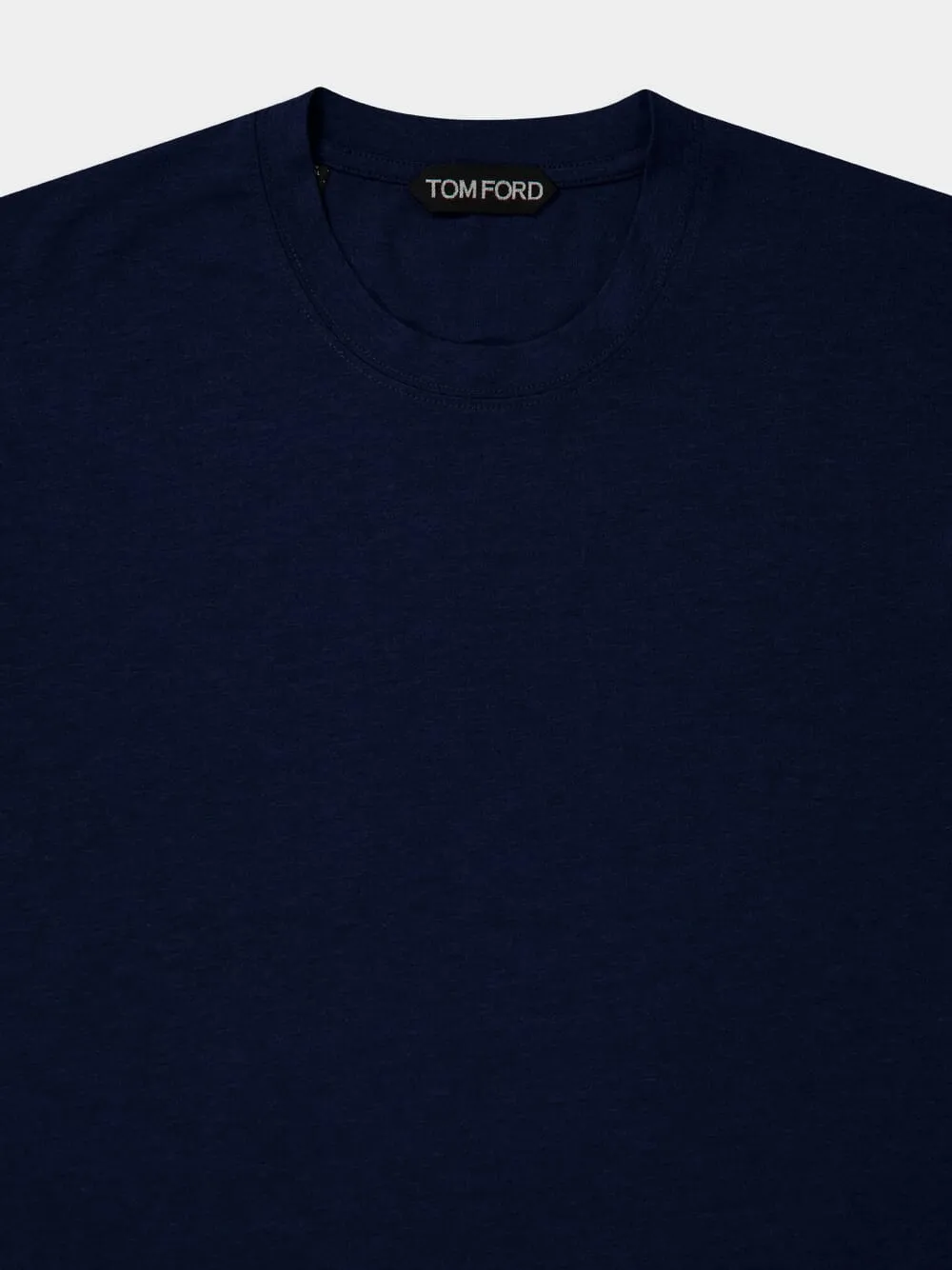 Sea Blue Lyocell Cotton T-Shirt sold by Fashion Clinic product image thumbnail 3