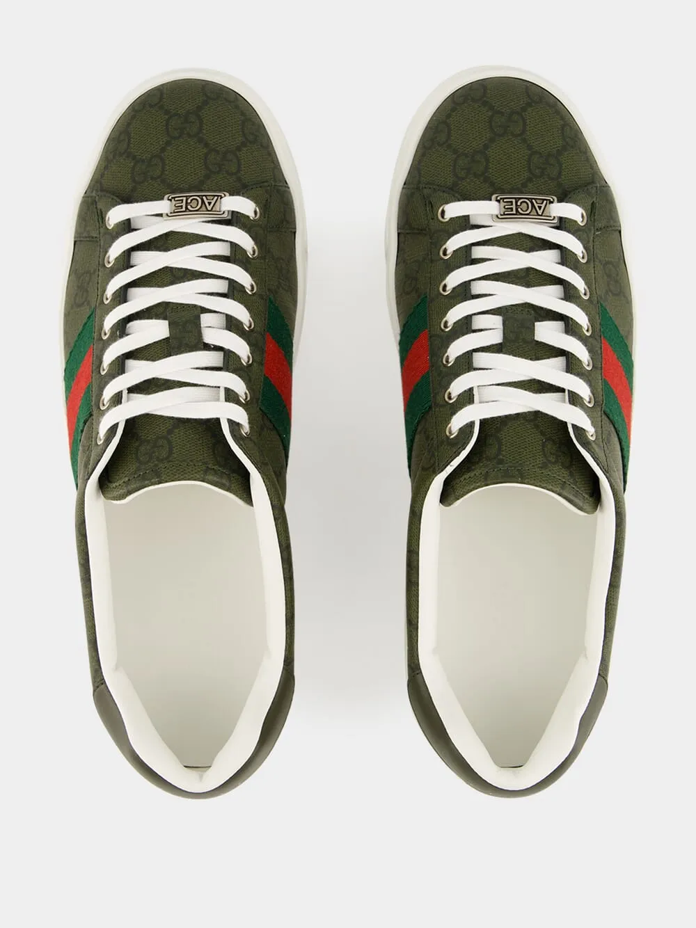Dark Green GG Supreme Ace Sneakers sold by Fashion Clinic product image thumbnail 4