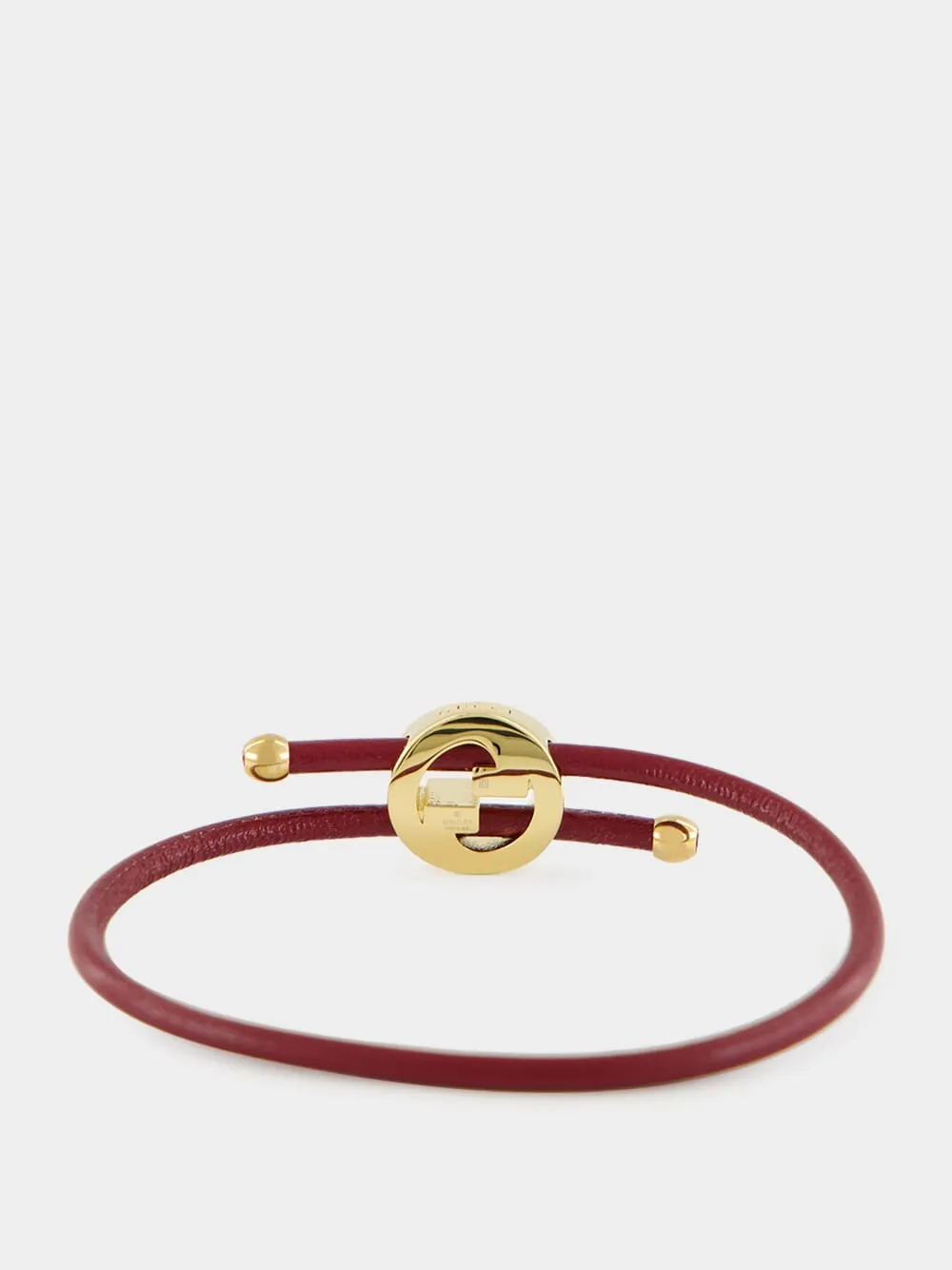 Rosso Ancora Red Leather Interlocking G Bracelet sold by Fashion Clinic product image thumbnail 2