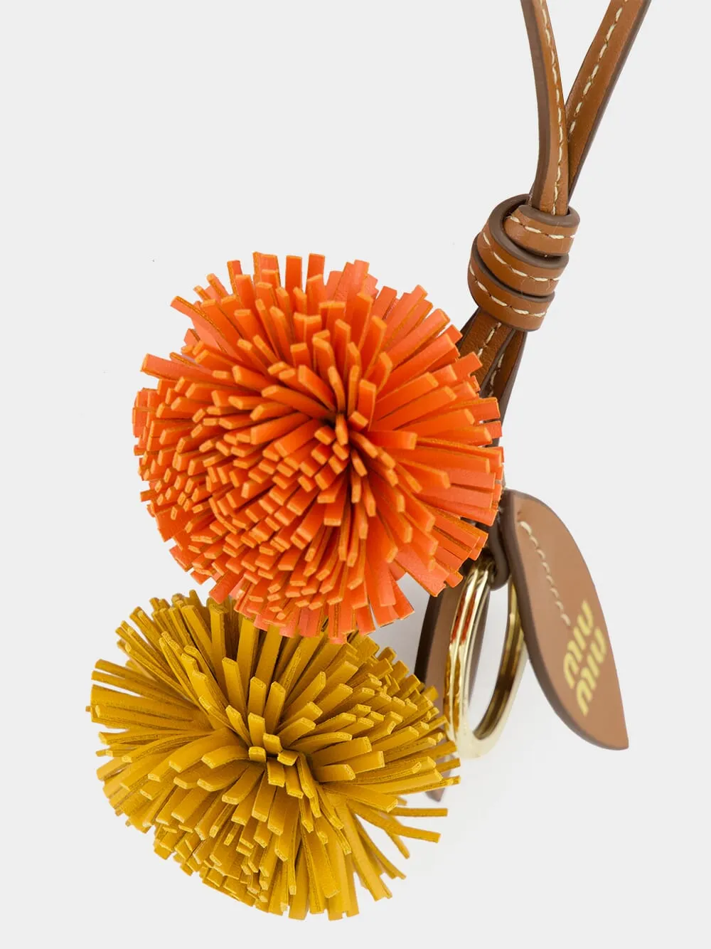 Cognac Ochre Leather Trick Keyring sold by Fashion Clinic product image thumbnail 3