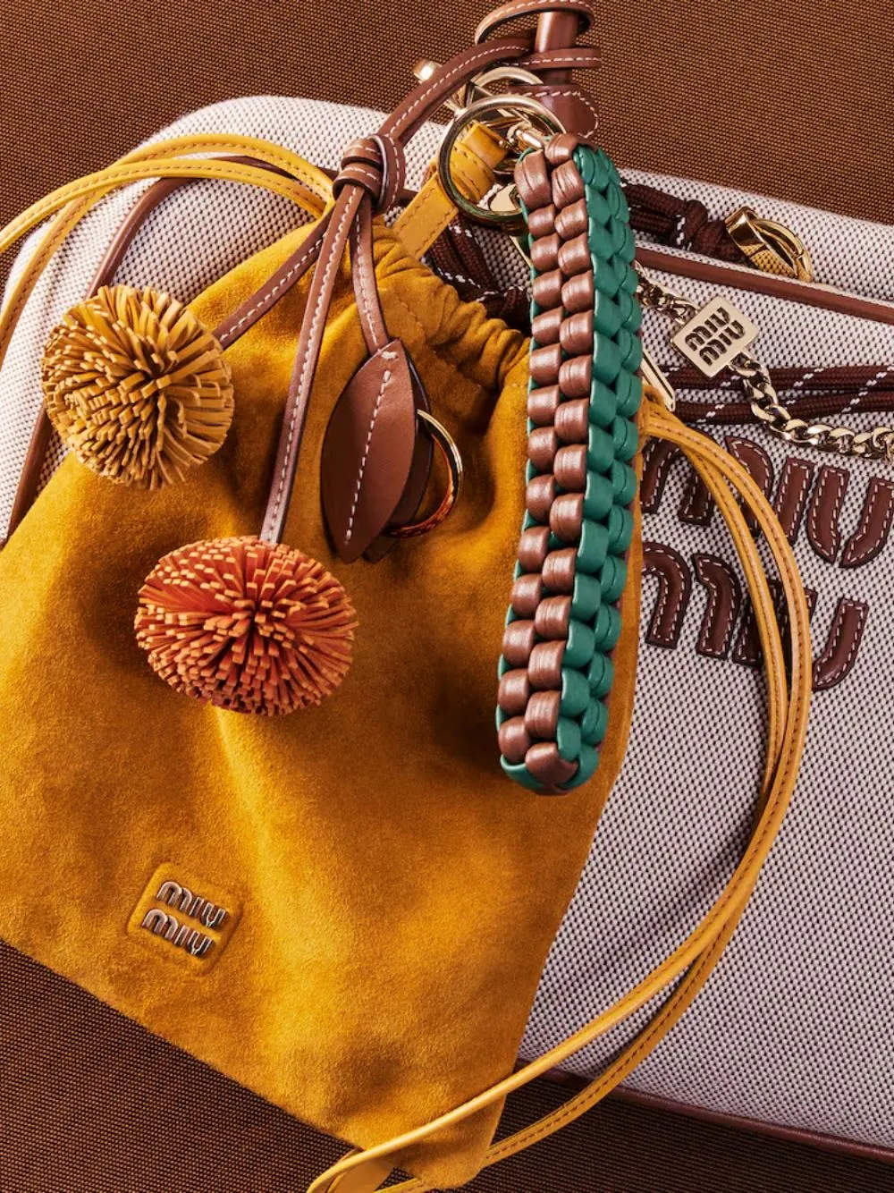 Cognac Ochre Leather Trick Keyring sold by Fashion Clinic