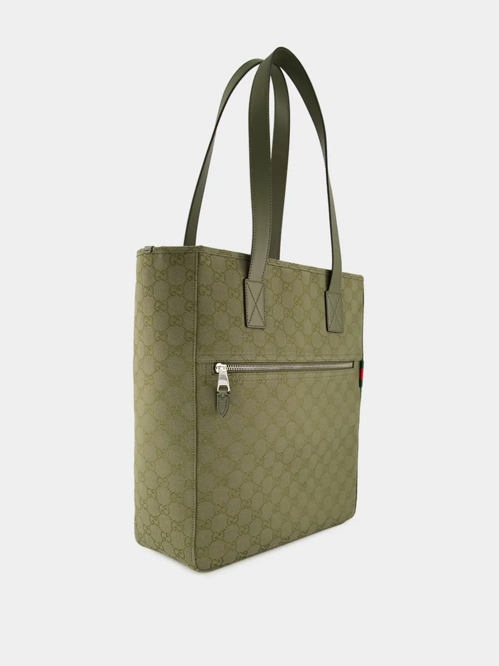Forest Green GG Canvas Tote Bag sold by Fashion Clinic product image thumbnail 2