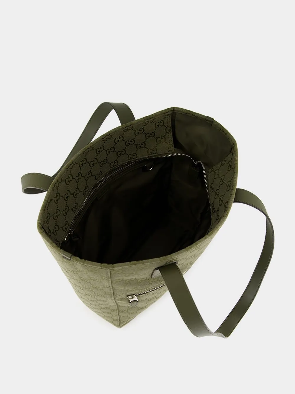 Forest Green GG Canvas Tote Bag sold by Fashion Clinic product image thumbnail 5