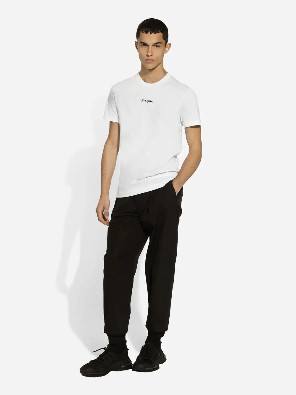 White Cotton Logo T-Shirt sold by Fashion Clinic