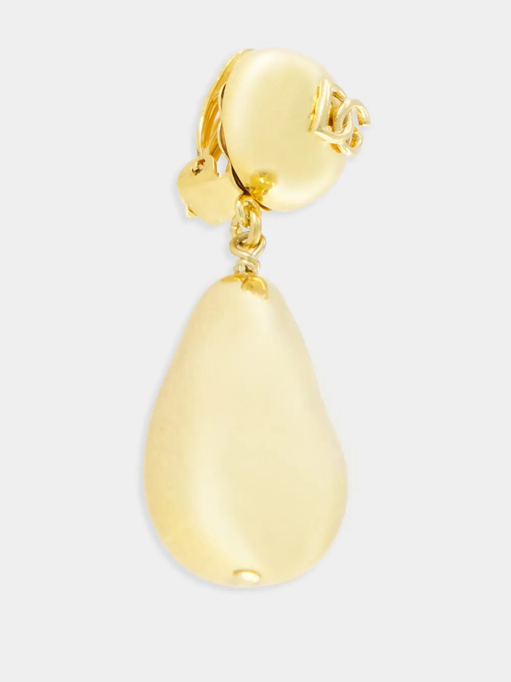 Gold Teardrop Earrings with DG Logo sold by Fashion Clinic product image thumbnail 3