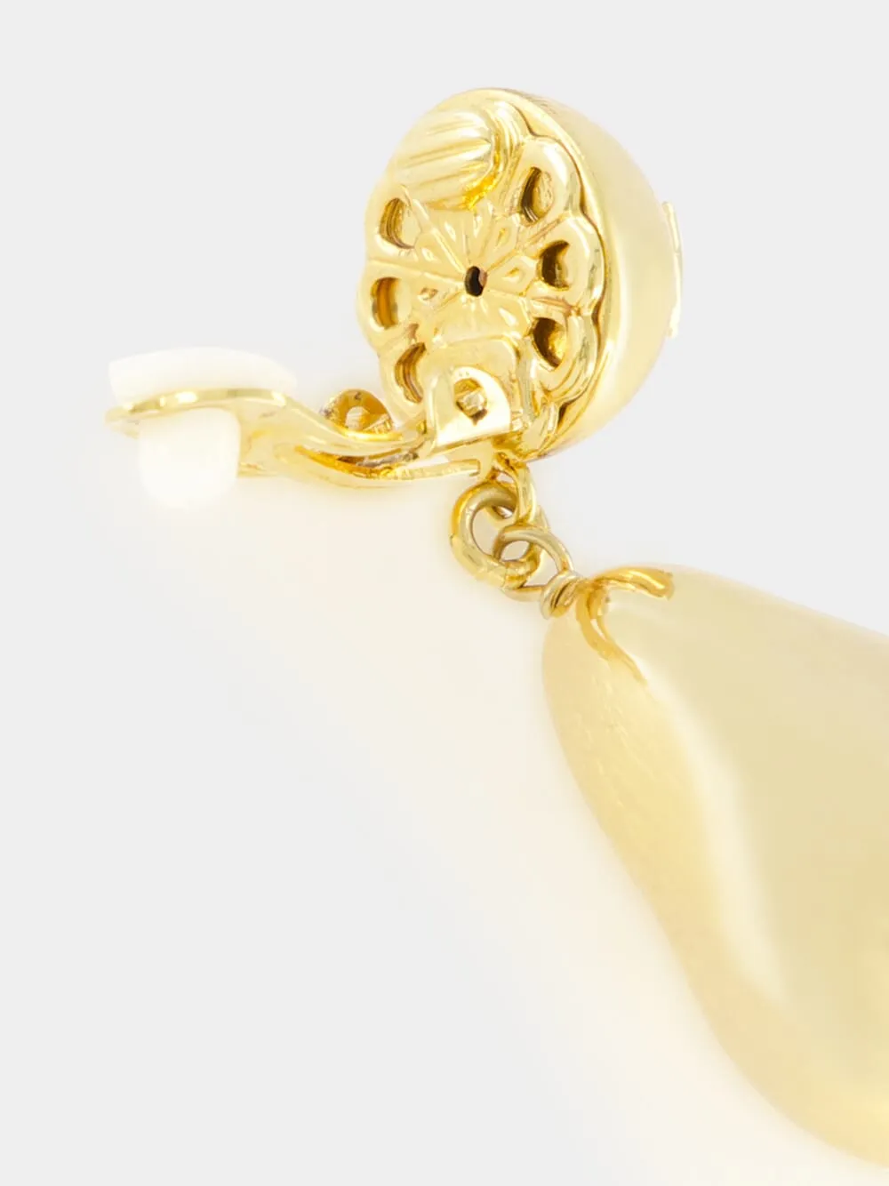 Gold Teardrop Earrings with DG Logo sold by Fashion Clinic product image thumbnail 4