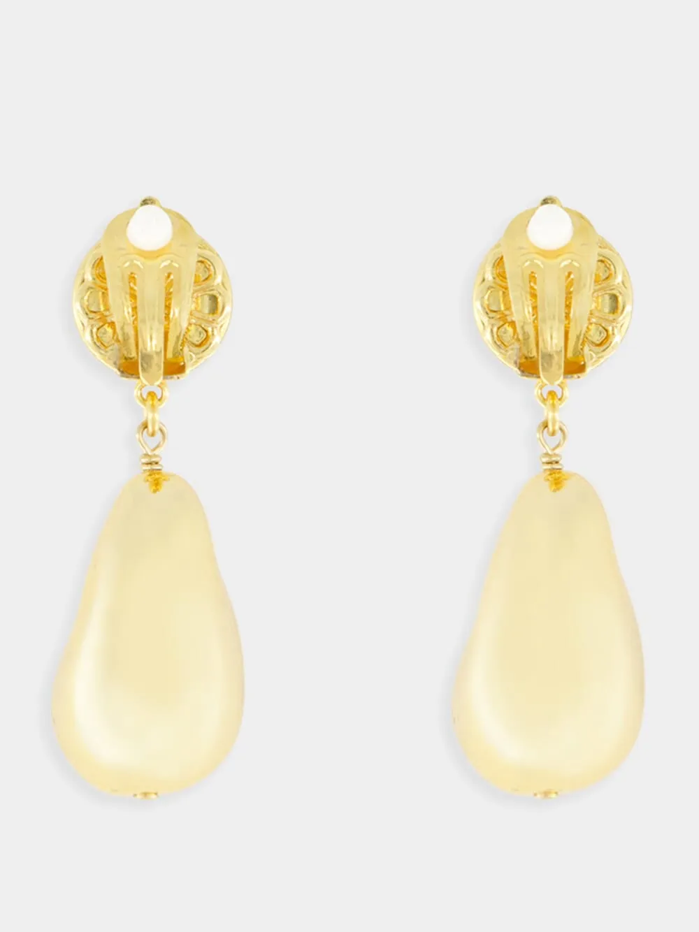 Gold Teardrop Earrings with DG Logo sold by Fashion Clinic product image thumbnail 2