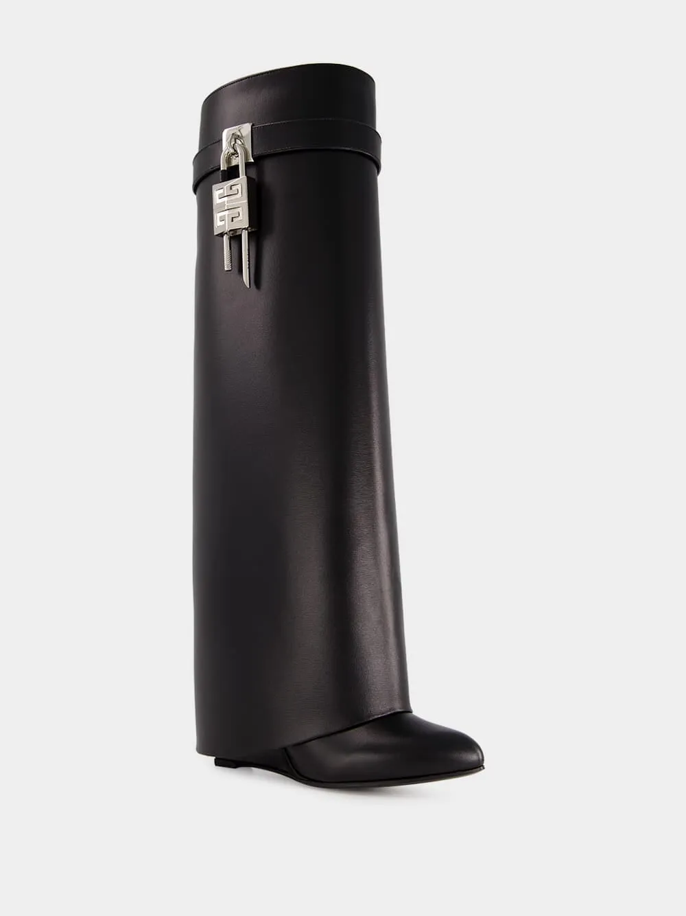 Black Shark Lock High Boots sold by Fashion Clinic product image thumbnail 5