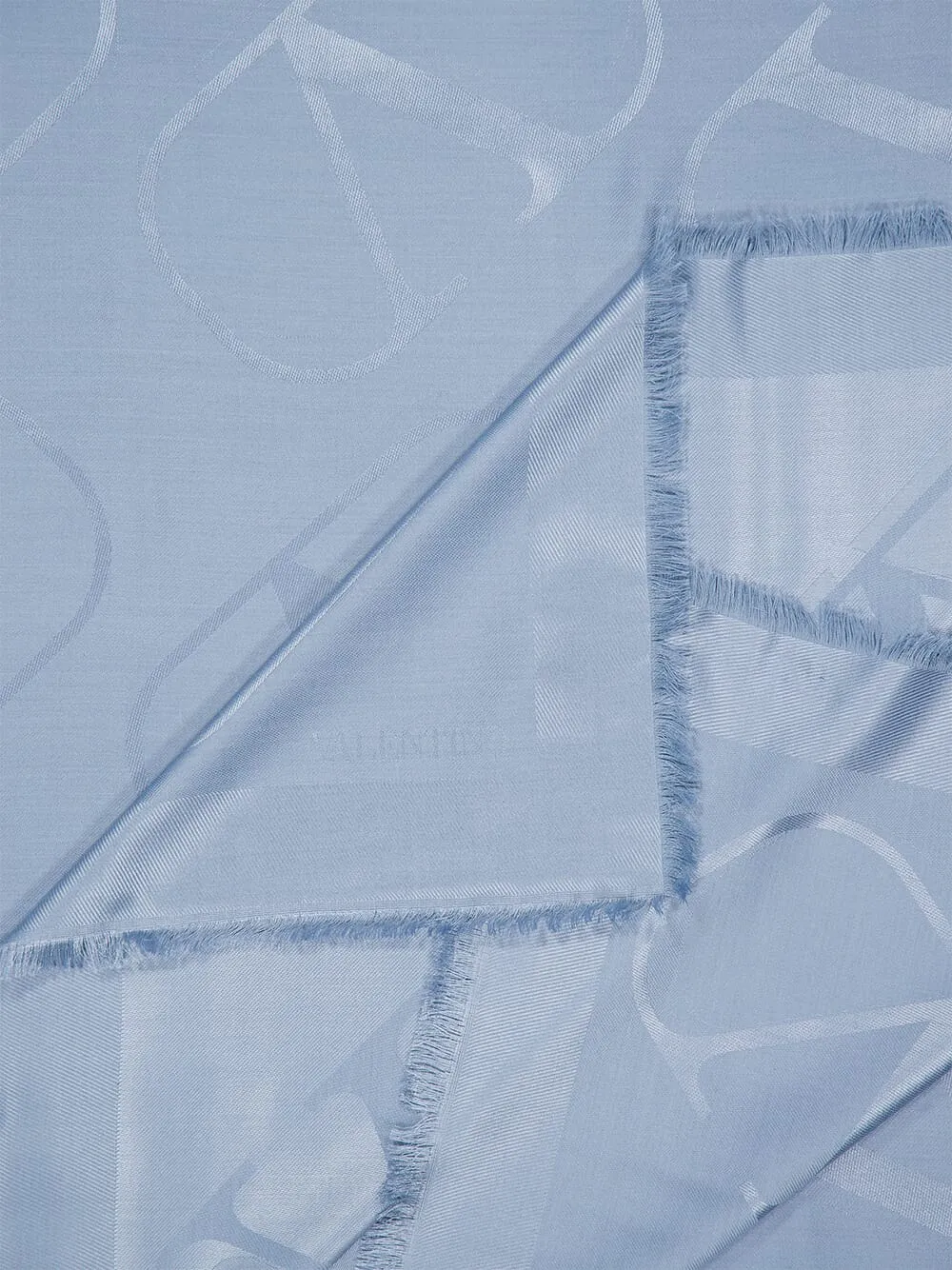 Light Blue VLogo Signature Jacquard Shawl sold by Fashion Clinic product image thumbnail 2