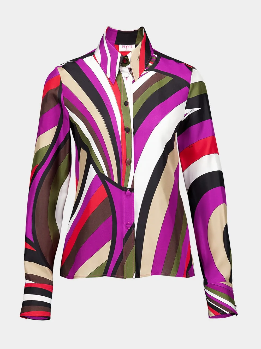 Iride-Print Silk-Twill Shirt sold by Fashion Clinic